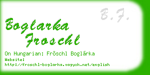 boglarka froschl business card